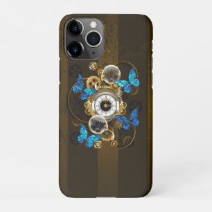 Steampunkgeere und blaue Schmetterlinge iPhone 11Pro Hülle