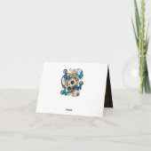 Steampunkgeere und blaue Schmetterlinge Karte (Rückseite)