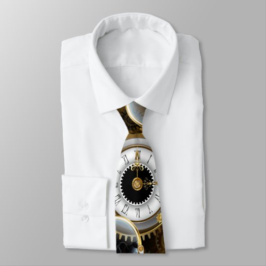 Steampunkgeere und blaue Schmetterlinge Krawatte (Gebunden)