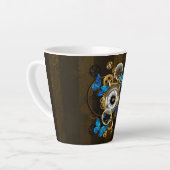 Steampunkgeere und blaue Schmetterlinge Milchtasse (Linke Ecke)