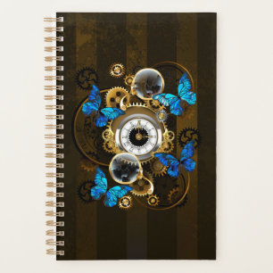 Steampunkgeere und blaue Schmetterlinge Planer