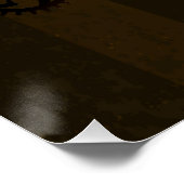 Steampunkgeere und blaue Schmetterlinge Poster (Ecke)