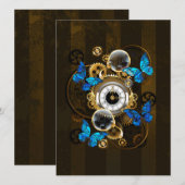 Steampunkgeere und blaue Schmetterlinge Programm (Vorne/Hinten)