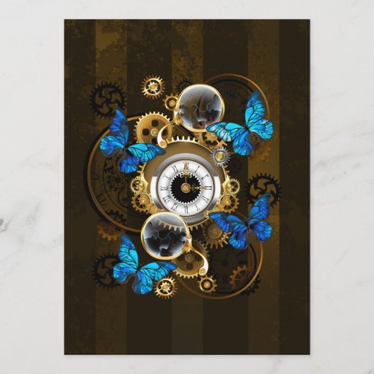 Steampunkgeere und blaue Schmetterlinge Programm (Vorderseite)