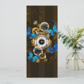 Steampunkgeere und blaue Schmetterlinge Programm (Stehend Vorderseite)