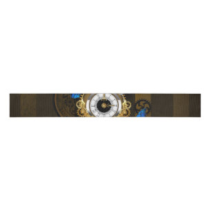 Steampunkgeere und blaue Schmetterlinge Ripsband
