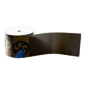 Steampunkgeere und blaue Schmetterlinge Ripsband (Spule)
