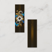 Steampunkgeere und blaue Schmetterlinge Telefonnummerkarte (Vorne/Hinten)