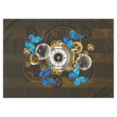 Steampunkgeere und blaue Schmetterlinge Tischdecke (Vorderseite (Horizontal))