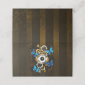 Steampunkgeere und blaue Schmetterlinge Treuekarte (Außenseite Aufgefaltet)