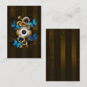 Steampunkgeere und blaue Schmetterlinge Visitenkarte (Vorne/Hinten)