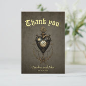 Steampunkherz Dankeskarte (Stehend Vorderseite)