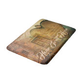 Steampunkherz, Fenster und Uhr Badematte (Schrägansicht)