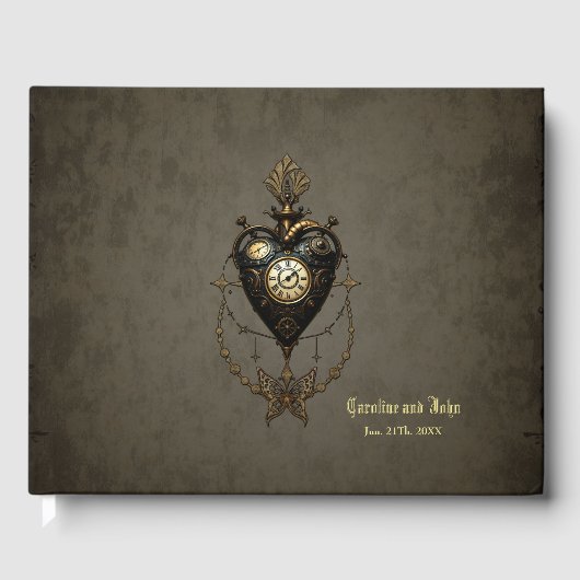Steampunkherz Gästebuch (Vorderseite)