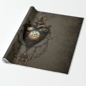 Steampunkherz Geschenkpapier (Ungerollt)