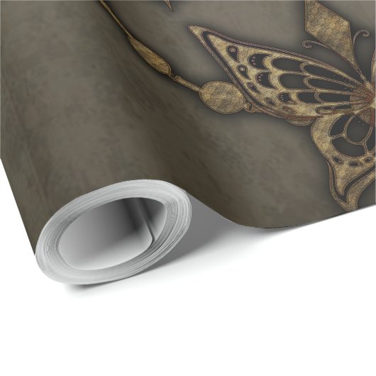 Steampunkherz Geschenkpapier (Rolleneckpunkt)