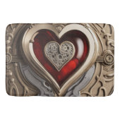 Steampunkherz - Mechanische Liebe Badematte (Vorderseite)