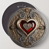 Steampunkherz - Mechanische Liebe Button (Vorne & Hinten)