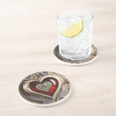 Steampunkherz - Mechanische Liebe Getränkeuntersetzer (Seite)