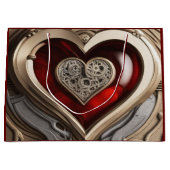 Steampunkherz - Mechanische Liebe Große Geschenktüte (Vorderseite)