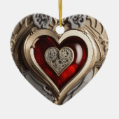 Steampunkherz - Mechanische Liebe Keramik Ornament (Vorne)