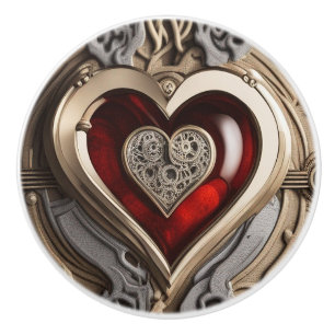 Steampunkherz - Mechanische Liebe Keramikknauf