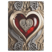 Steampunkherz - Mechanische Liebe Klemmbrett (Rückseite)