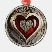 Steampunkherz - Mechanische Liebe Ornament Aus Metall (Vorne)