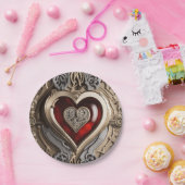 Steampunkherz - Mechanische Liebe Pappteller (Party)