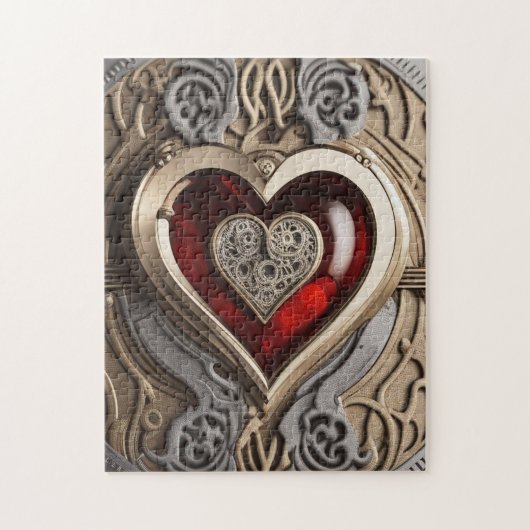Steampunkherz - Mechanische Liebe Puzzle (Vertikal)