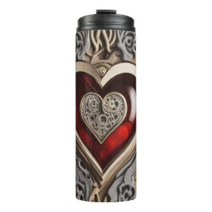 Steampunkherz - Mechanische Liebe Thermosbecher