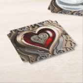 Steampunkherz - Mechanische Liebe Untersetzer (angewinkelt)
