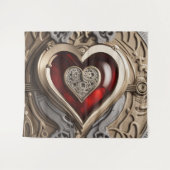 Steampunkherz - Mechanische Liebe Wandteppich (Vorderseite (Horizontal))