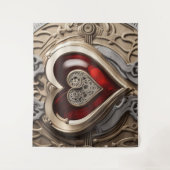 Steampunkherz - Mechanische Liebe Wandteppich (Vorderseite)