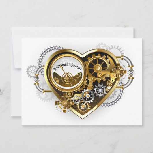 Steampunkherz mit Manometer (Vorderseite)