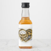Steampunkherz mit Manometer Alkoholflaschenetikett (Vorderseite)