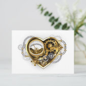 Steampunkherz mit Manometer Ankündigung (Stehend Vorderseite)