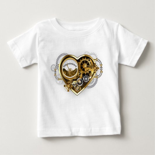 Steampunkherz mit Manometer Baby T-shirt (Vorderseite)