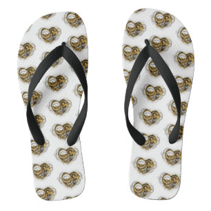 Steampunkherz mit Manometer Badesandalen