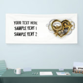 Steampunkherz mit Manometer Banner (Messe)