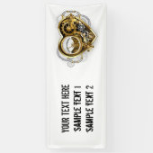 Steampunkherz mit Manometer Banner (Vertikal)