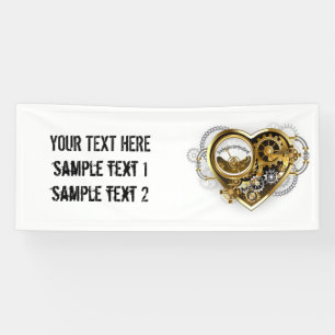 Steampunkherz mit Manometer Banner