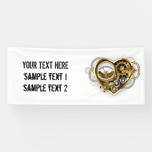 Steampunkherz mit Manometer Banner (Horizontal)