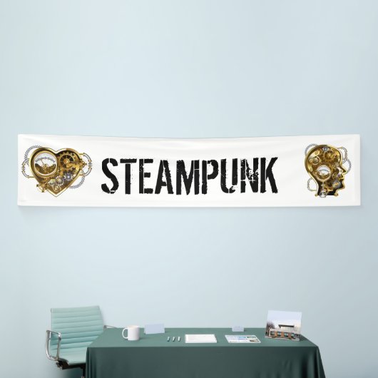 Steampunkherz mit Manometer Banner (Messeveranstaltung)