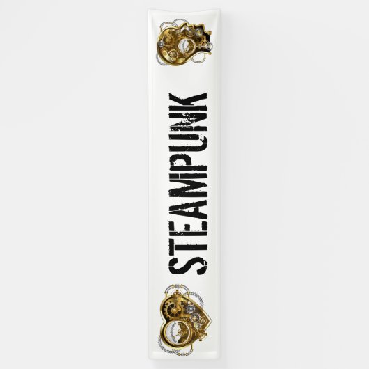 Steampunkherz mit Manometer Banner (Vertikal)