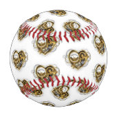Steampunkherz mit Manometer Baseball (Vorderseite)