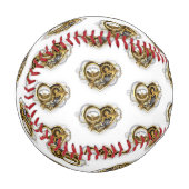 Steampunkherz mit Manometer Baseball (Vorderseite Links)