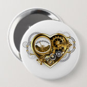 Steampunkherz mit Manometer Button (Vorne & Hinten)