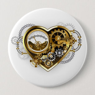 Steampunkherz mit Manometer Button
