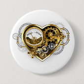 Steampunkherz mit Manometer Button (Vorderseite)